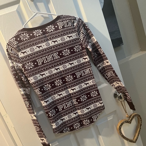 VS pink thermal pajama shirt size small new no tags - Picture 5 of 7